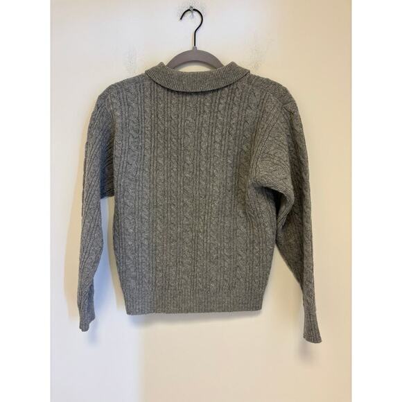 Claudia & Marc 100% Lambswool Cable Knit Vintage Gray Sweater - Picture 5 of 5